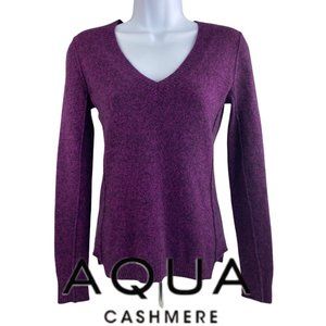 Dark Purple 100% Cashmere V-Neck Sweater size XS